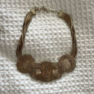 Express GOLDTONE NECKLACE chunky unique statement